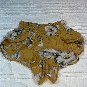 Rip Curl Floral Yellow and White Shorts